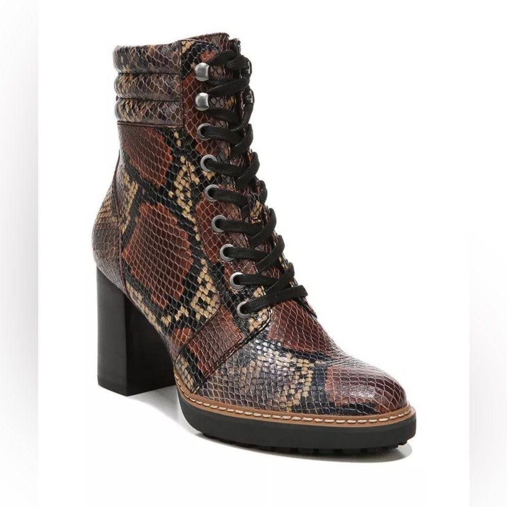 NATURALIZER Snakeskin Lace-Up Ankle heeled Boots